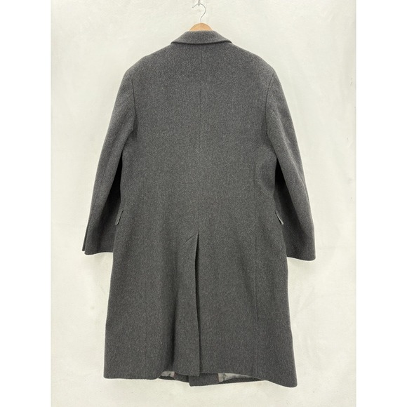 Vintage Teller Cashmere Coat Mens 46 Gray Double Breasted Long Overcoat Hungary - Picture 13 of 14